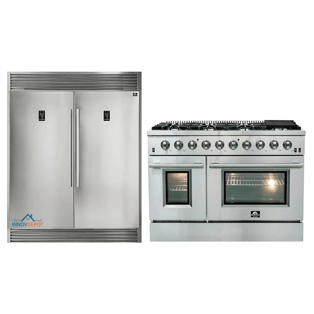 Forno 2Piece Appliance Package 48Inch Gas Range & 60Inch ProStyl