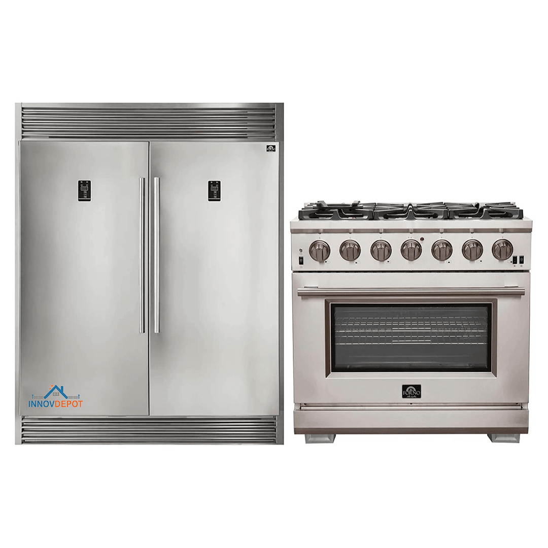 Forno 2Piece Appliance Package 36Inch Gas Range & 60Inch ProStyl