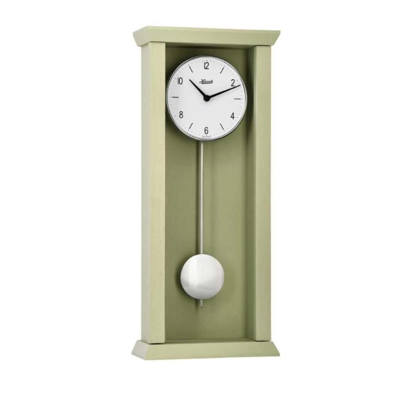 HermleClock Arden Modern Quartz Regulator Wall Clock Light Green