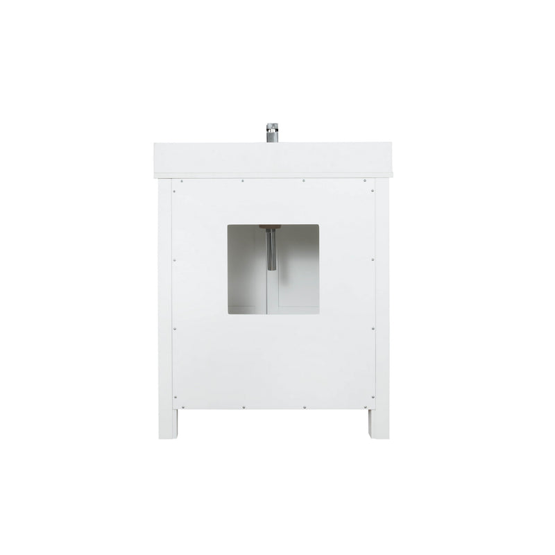 Lexora Ziva 30" White Single Vanity, Cultured Marble Top, White Square Sink and no Mirror LZV352230SAJS000