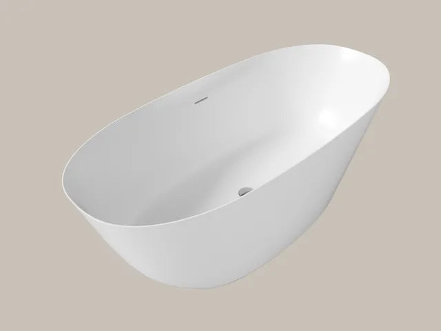 PERLATO Treviso White Satin Eco-Lapistone Freestanding Tub