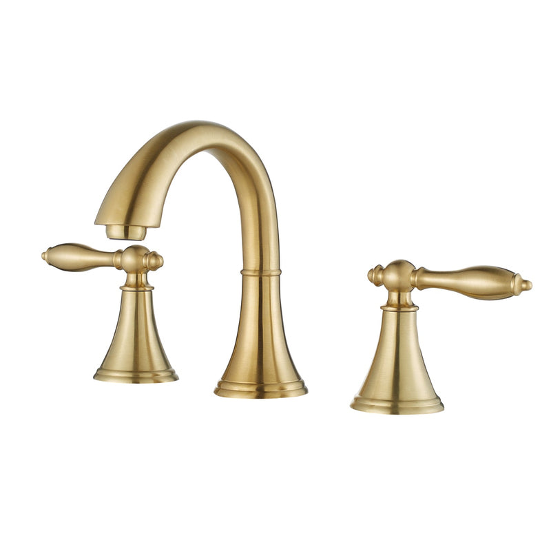 Vinnova Florence Two-Handle 8-Inch Widespread Bathroom Faucet Brushed Gold Finish