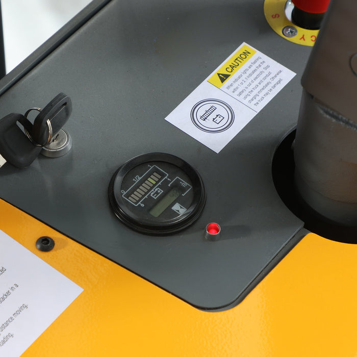 ApolloLift Powered Forklift Full Electric Walkie Stacker 3300lbs Cap. Straddle Legs.118" Lifting - A-3047