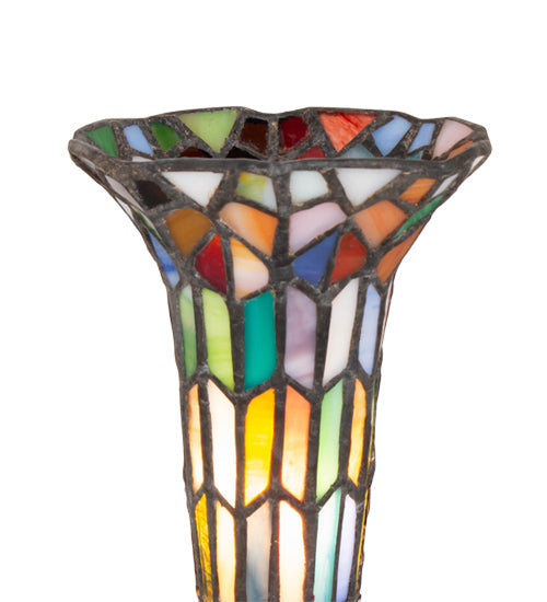 Meyda 8" High Stained Glass Pond Lily Victorian Accent Lamp - 10225