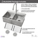 FORNO ACQUA 33 in. Drop-In/Undermount 50/50 Double Bowl Stainless Steel Sink with Faucet & Waterfall