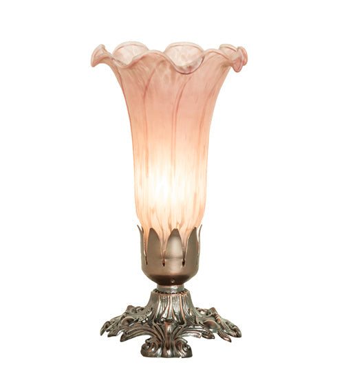 Meyda 8"H Pink Pond Lily Victorian Accent Lamp '11241