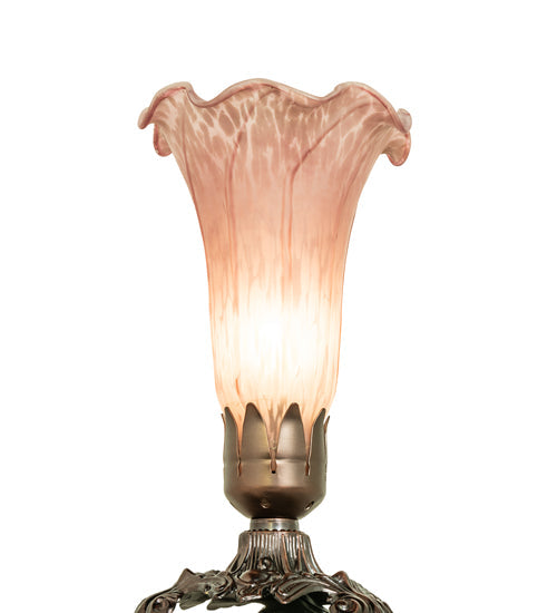 Meyda 8"H Pink Pond Lily Victorian Accent Lamp '11241
