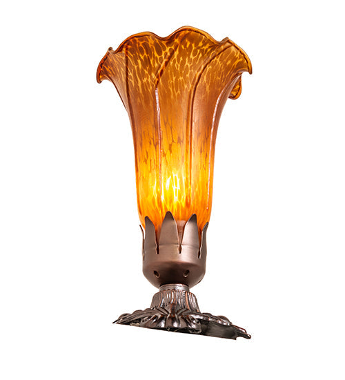 Meyda 8" High Amber Pond Lily Victorian Mini Lamp '11244
