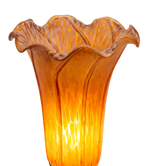 Meyda 8" High Amber Pond Lily Victorian Mini Lamp '11244