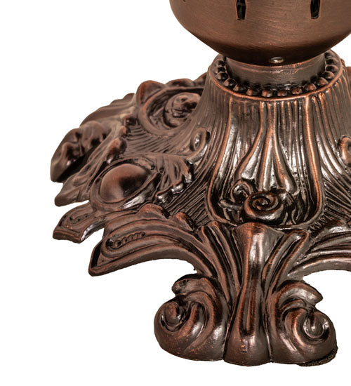 Meyda 8" High Amber Pond Lily Victorian Mini Lamp '11244