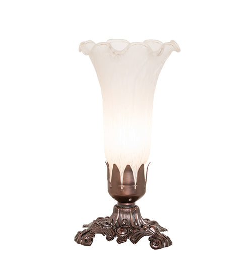 Meyda 8" High White Tiffany Pond Lily Victorian Accent Lamp '11259