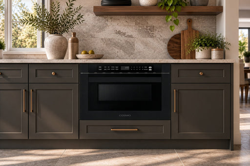 Cosmo 24 in. Haven Collection 1.2 cu. ft. Built-in Microwave Drawer, 1000W, Touch Controls, Defrosting Rack in Matte Black - COS-12MWDBK