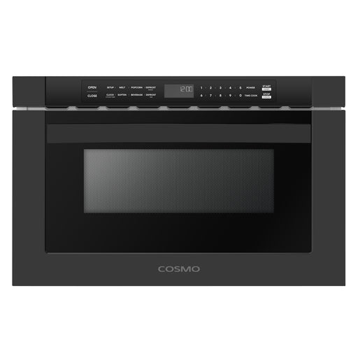 Cosmo 24 in. Haven Collection 1.2 cu. ft. Built-in Microwave Drawer, 1000W, Touch Controls, Defrosting Rack in Matte Black - COS-12MWDBK