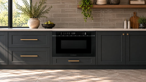 Cosmo 24 in. Haven Collection 1.2 cu. ft. Built-in Microwave Drawer, 1000W, Touch Controls, Defrosting Rack in Matte Black - COS-12MWDBK-NH