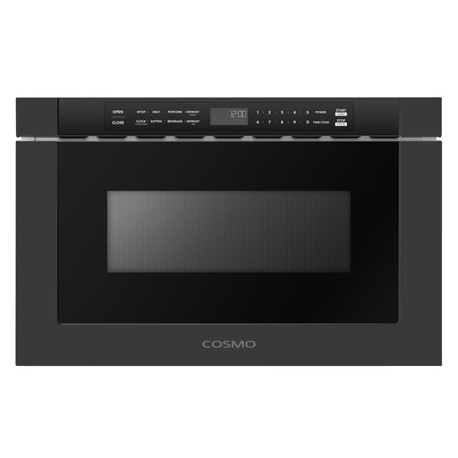 Cosmo 24 in. Haven Collection 1.2 cu. ft. Built-in Microwave Drawer, 1000W, Touch Controls, Defrosting Rack in Matte Black - COS-12MWDBK-NH