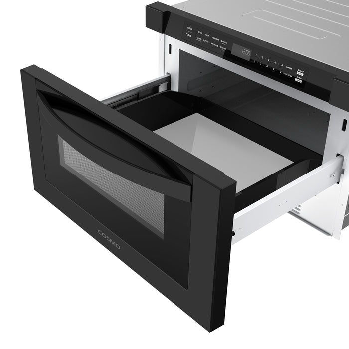 Cosmo 24 in. Haven Collection 1.2 cu. ft. Built-in Microwave Drawer, 1000W, Touch Controls, Defrosting Rack in Matte Black - COS-12MWDBK