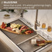 FORNO ACQUA 33 in. Drop-In/Undermount 3-Level Workstation with Retractable Faucet & Glass Rinser