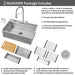 FORNO ACQUA 33 in. Drop-In/Undermount 3-Level MultiSINK Workstation Sink with Waterfall Faucet & Glass Rinser