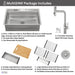FORNO ACQUA 33 in. Drop-In/Undermount 3-Level Workstation Sink with Waterfall Faucet & Glass Rinser