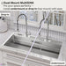 FORNO ACQUA 45 in. Drop-In/Undermount 3-Level Workstation Sink with Two Faucets & Glass Rinser