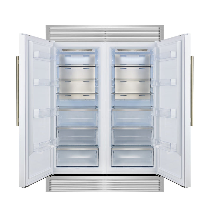 Forno Maderno 2-28-Inch Wide Convertible Refrigerator/Freezer in White, Decorative Trim, 27.2 cu.ft, 84-Inch High, ENERGY STAR Certified