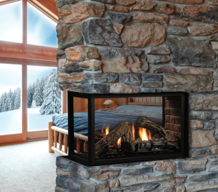 Kingsman MCVP42 MULTI-SIDED Clean View Peninsula Direct Vent Fireplace