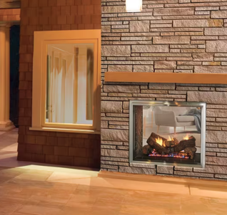 Majestic Fortress indoor/outdoor gas fireplace