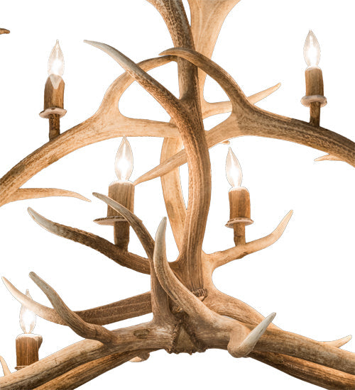 Meyda 66.5" Long Antlers Elk 10 Light Oblong Chandelier- 200467