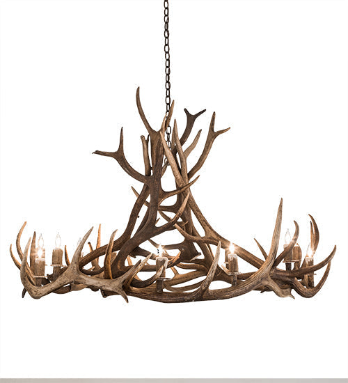 Meyda 56" Wide Antlers Elk 12 LT Chandelier- 200468