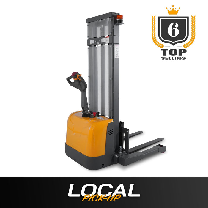ApolloLift Powered Forklift Full Electric Walkie Stacker 3300lbs Cap. Straddle Legs.118" Lifting - A-3047