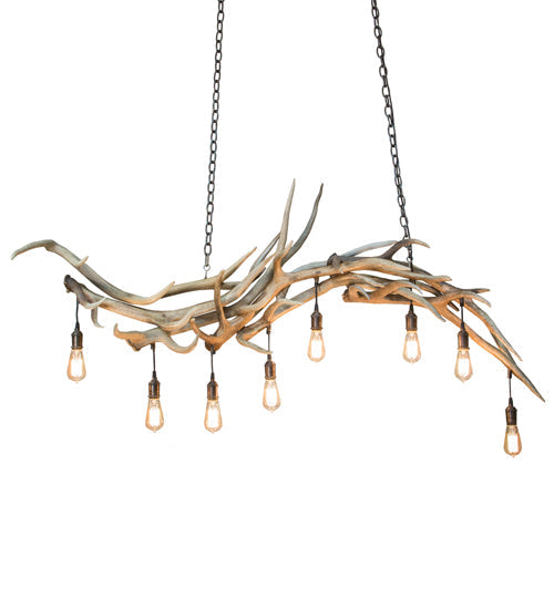 Meyda 69" Long Antlers Elk 8 Light Oblong Chandelier- 212262