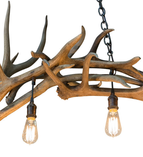 Meyda 69" Long Antlers Elk 8 Light Oblong Chandelier- 212262