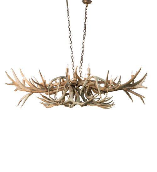 Meyda 71" Long Antlers Deer 10 Light Oblong Chandelier- 212270