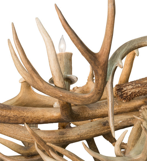 Meyda 71" Long Antlers Deer 10 Light Oblong Chandelier- 212270