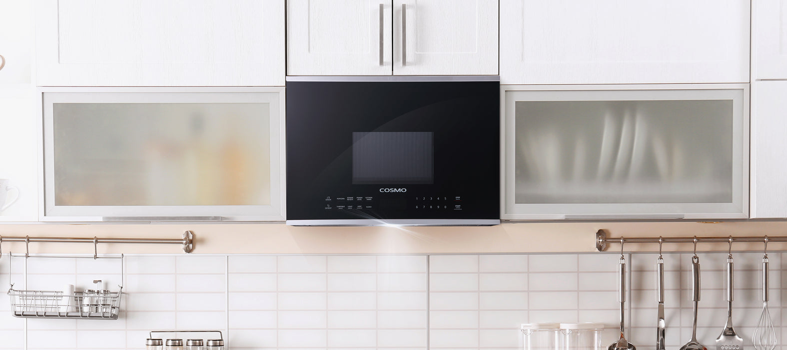 Cosmo 24 In. 1.34 cu. ft. Over the Range Microwave in Stainless Steel with Vent Fan - COS-2413ORM1SS