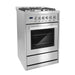 Cosmo 24 in. 2.73 cu. ft. Single Oven Gas Range with 4 Burner Cooktop and Heavy Duty Cast Iron Grates in Stainless Steel - COS-244AGC
