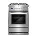 Cosmo 24 in. 2.73 cu. ft. Single Oven Gas Range with 4 Burner Cooktop and Heavy Duty Cast Iron Grates in Stainless Steel - COS-244AGC