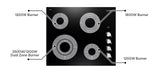 Cosmo 24 in. Electric Ceramic Glass Cooktop with 4 Elements, Dual Zone Element, Hot Surface Indicator Light and Control Knobs - COS-244ECC