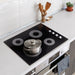 Cosmo 24 in. Electric Ceramic Glass Cooktop with 4 Elements, Dual Zone Element, Hot Surface Indicator Light and Control Knobs - COS-244ECC