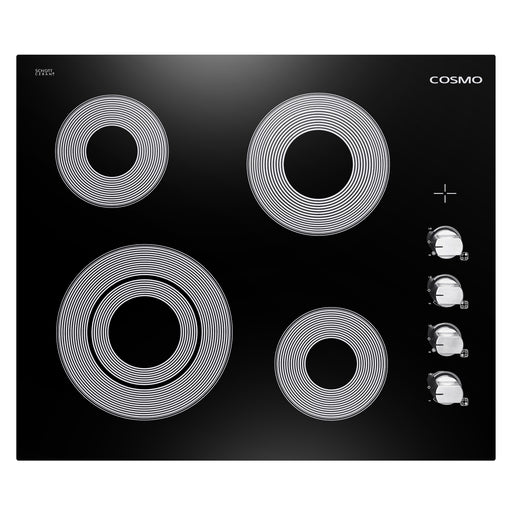 Cosmo 24 in. Electric Ceramic Glass Cooktop with 4 Elements, Dual Zone Element, Hot Surface Indicator Light and Control Knobs - COS-244ECC