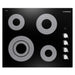Cosmo 24 in. Electric Ceramic Glass Cooktop with 4 Elements, Dual Zone Element, Hot Surface Indicator Light and Control Knobs - COS-244ECC