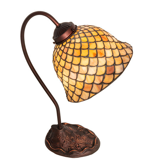 Meyda 8" Wide Tiffany Fishscale Desk Lamp- 247821