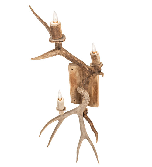 Meyda 12" Wide Antlers Elk & Mule Deer 3 Light Wall Sconce- 247843