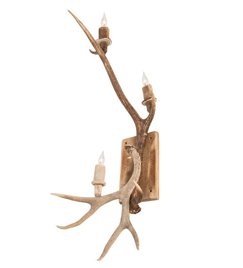 Meyda 12" Wide Antlers Elk & Mule Deer 3 Light Wall Sconce- 247843