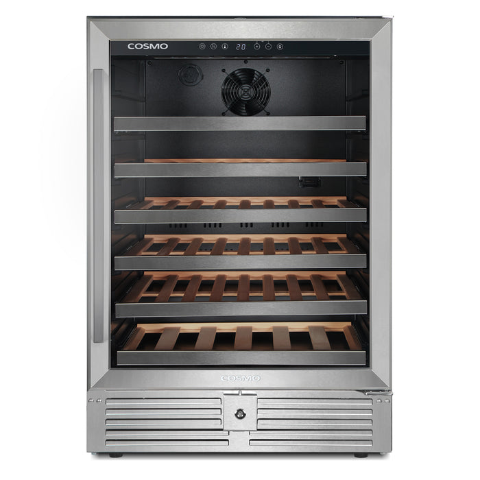 Cosmo 48-Bottle Stainless Steel 24 in. Single Zone Compressor Wine Cooler - COS-24BIWCS