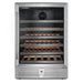 Cosmo 48-Bottle Stainless Steel 24 in. Single Zone Compressor Wine Cooler - COS-24BIWCS