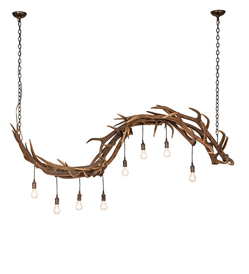 Meyda 74" Long Antlers 8 Light Oblong Chandelier- 251970