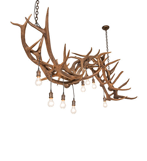 Meyda 74" Long Antlers 8 Light Oblong Chandelier- 251970