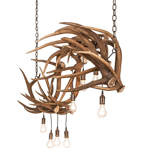 Meyda 74" Long Antlers 8 Light Oblong Chandelier- 251970