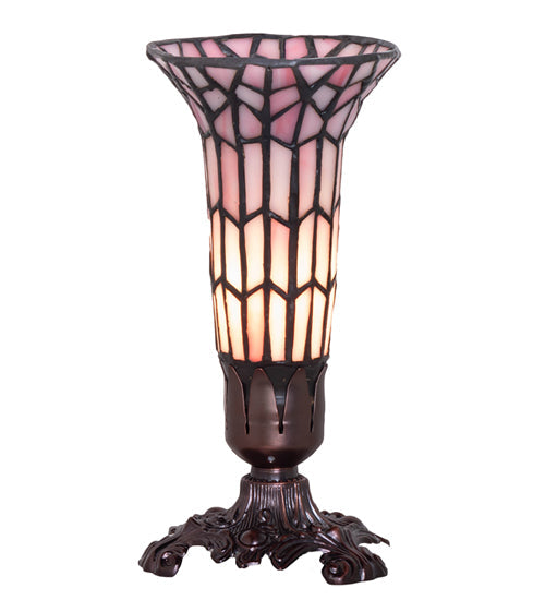 Meyda 8" High Stained Glass Pond Lily Victorian Accent Lamp - 27680